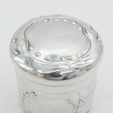 Art Nouveau Sterling Silver Floral Pattern Trinket Pot Antique 1908 London