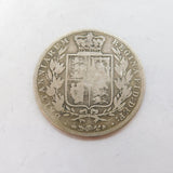 Queen Victoria .925 Silver Half Crown Coin Antique 1877 Fair Condition