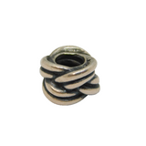 Sterling Silver Braid Pattern Charmbead For Bracelet Vintage c2000