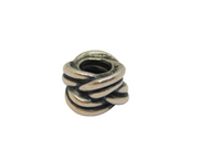 Sterling Silver Braid Pattern Charmbead For Bracelet Vintage c2000