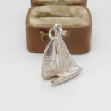 Sterling Silver Catamaran Sailing Boat Charm Pendant Vintage c1970