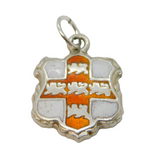 Sterling Silver Enamel Heraldic Crest Charm Pendant Vintage c1970s