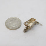 Sterling Silver Wheelbarrow Charm Pendant Vintage c1970s