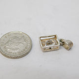 Sterling Silver Crystal Set Drop Charm Pendant Vintage c1970s
