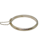 Sterling Silver Floral Pattern Childs Christening Bangle Bracelet Vintage