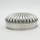 Victorian Sterling Silver Large Shell Form Jewellery Box Antique 1890 Birmingham