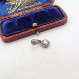 Sterling Silver Diamond Paste Drop Charm Pendant Vintage c1970