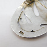 Studio Jewellery Sterling Silver Modernist Spray Brooch Vintage c1970 'IP'