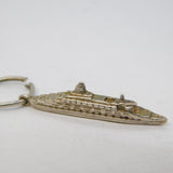 Sterling Silver Queen Elizabeth II Ship Charm Pendant Vintage c1970