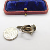 Sterling Silver Champagne in a Gift Basket Charm Pendant Vintage c1970