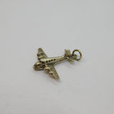 Sterling Silver Aeroplane Charm Pendant Vintage c1970
