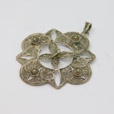 Sterling Silver Filigree Middle Eastern Style Art Deco Pendant Antique c1920