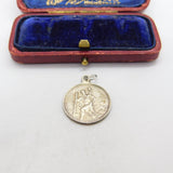 Sterling Silver St Christopher Travel Saint Charm Pendant Vintage c1970