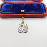 Sterling Silver and Enamel Windemere Travel Shield Charm Pendant Vintage c1970