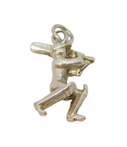 Sterling Silver Cricket Batsman Charm Pendant Vintage c1970