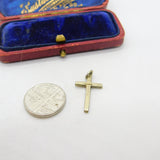 Sterling Silver Gilt Cross Crucifix Charm Pendant Vintage c1970
