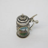 Sterling Silver German Tankard Stein Enamel Charm Pendant Vintage c1970