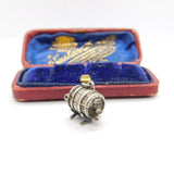 Sterling Silver Beer Barrel Charm Pendant Vintage c1970