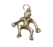 Sterling Silver Monkey Charm Pendant Vintage c1970s