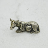 Cast Italian Small Sterling Silver Donkey Figurine Ornament Vintage c1990s