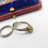 Sterling Silver Engagement and Wedding Ring Duo Charm Pendant Vintage c1970