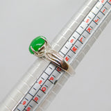 Sterling Silver Green Hard Stone Cabochon Pattern Ring Vintage c1970 Size N 1/2
