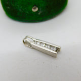 9ct White Gold & Paste Set Modernist Drop Pendant Vintage c1980