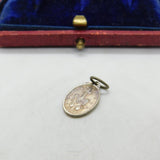 White Metal French Roman Catholic Lourdes Charm Pendant Antique c1930 Deco