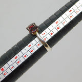 Sterling Silver Triple Oval Garnet Set Ring Vintage c1970 Size O