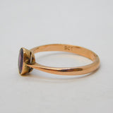Edwardian 9ct Rose Gold & Oval-Cut Almandine Garnet Dress Ring Antique