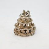 Sterling Silver Lucky Horseshoe in Wedding Cake Charm Pendant Vintage c1970s