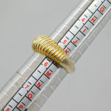 Sterling Silver Gilt Textured Boat Style Open Back Ring Vintage c1970 Size L