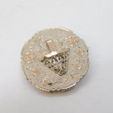 Victorian Sterling Silver, Gold Flower Basket Brooch Pin Antique 1891 Birmingham