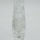 Sterling Silver Mounted Etched Glass Floral Posy Vase Vintage 1982 Birmingham