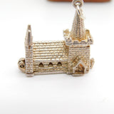 Sterling Silver Church on Wedding Day Charm Pendant Vintage c1970
