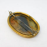 Victorian Rolled Gold & Moss Agate Dress Brooch Antique c1860