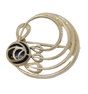 Sterling Silver Enamel Rennie Mackintosh Style Brooch Pin Vintage c1970s
