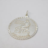 Sterling Silver Aquarius Zodiac Charm Pendant Vintage c1970