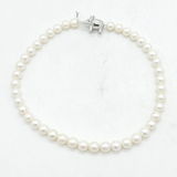 Sterling Silver Elephant Clasp Simulated Pearl Necklace Vintage c1990