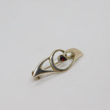 Sterling Silver Faceted Garnet Set Art Deco Style Brooch Pin Vintage c1970