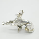 George III Cast Sterling Silver Sitting Greyhound Teapot Finial Antique c1820s