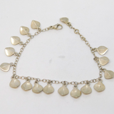Sterling Silver Shimmering Leaf Drop Bracelet Vintage c1970s