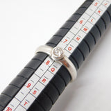 Sterling Silver Paste Set Solitaire Ring Vintage c1970 Size P 1/2 UK