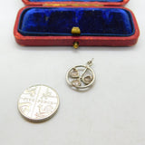 Sterling Silver Lucky Irish Clover Shamrock Charm Pendant Vintage c1970