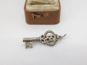 Sterling Silver 18th Birthday Key Charm Pendant Vintage c1970