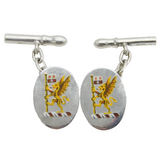 Pair of Sterling Silver & Enamel Warsash Maritime School Cufflinks Vintage 1955