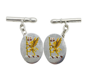Pair of Sterling Silver & Enamel Warsash Maritime School Cufflinks Vintage 1955