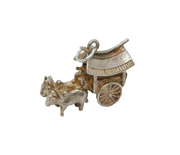 Sterling Silver Ox-Drawn Cart Charm Pendant Vintage c1970