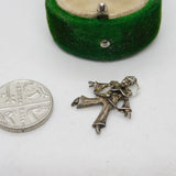 Sterling Silver Circus Clown Charm Pendant Vintage c1970