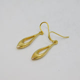 Pair of Sterling Silver 9ct Gold Filled Peardrop Dangly Earrings Modern c2000